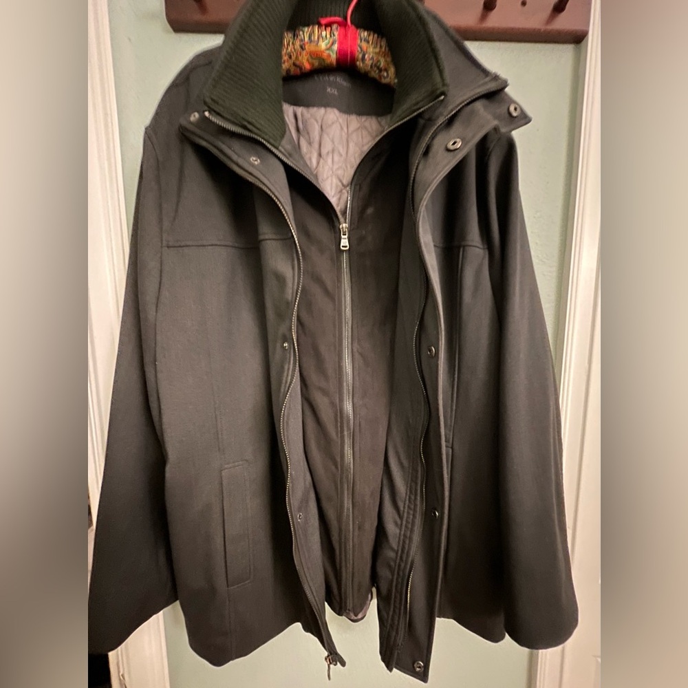 Calvin Klein Men's XXL Overcoat, Double-Zip, Pre-owned.